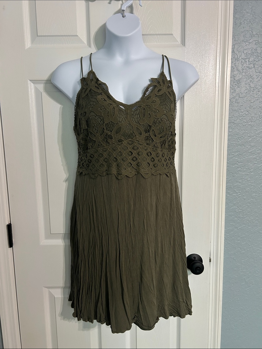 J for Justify Lace-Detail Olive Green Sun dress Women's size 2X